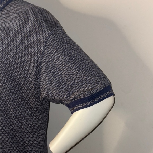 Haband Blue Polo Shirt Classic Knit Design - Picture 10 of 12